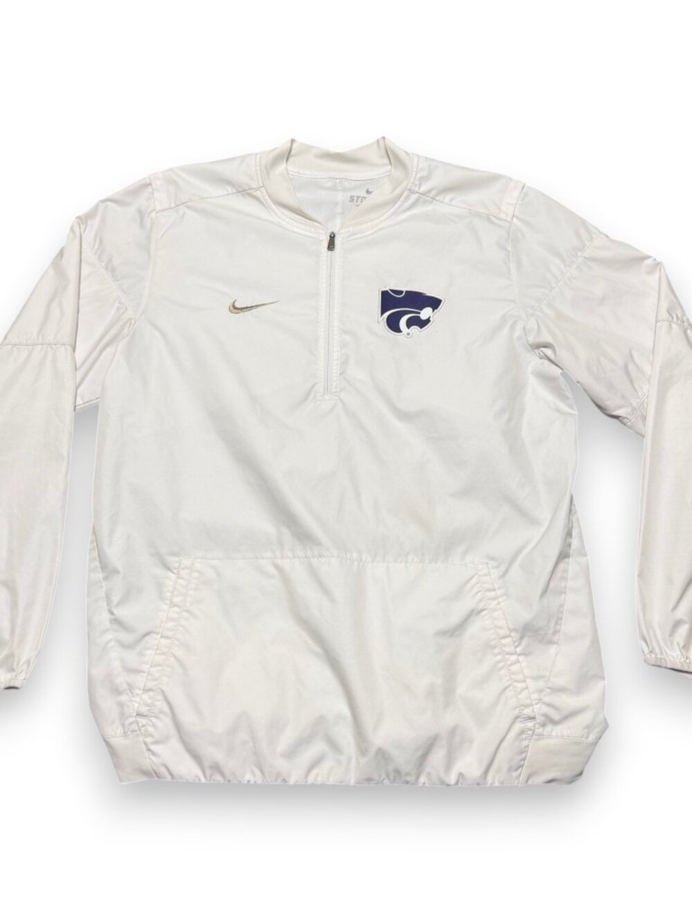 Kansas State Wildcats Nike Men's White Windbreaker Size Large (Well Worn)